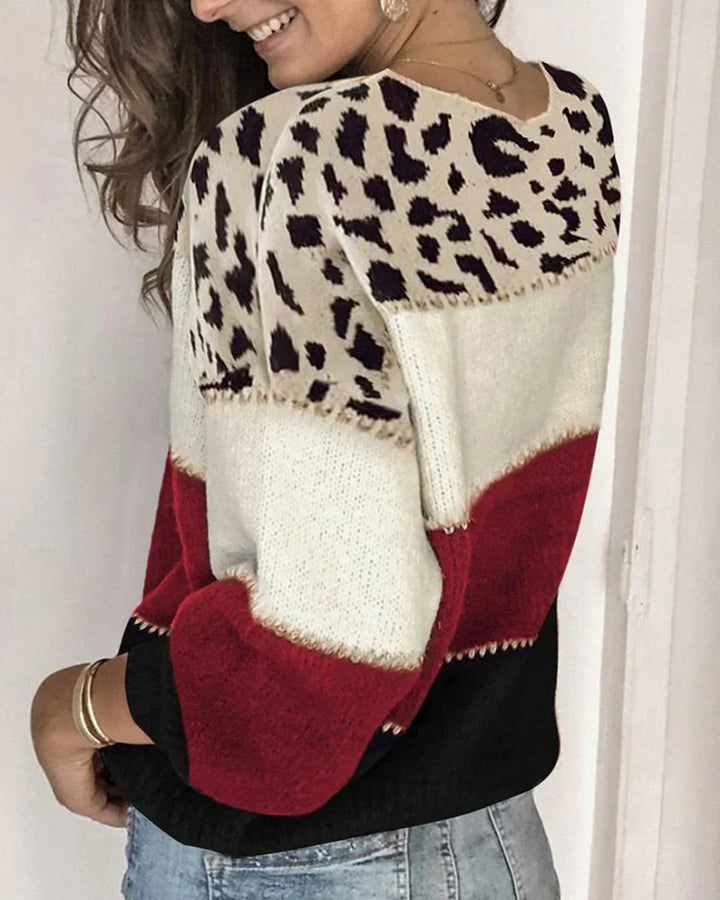 Levoire | Sweat-Shirt Rayé Avec Motif Léopard