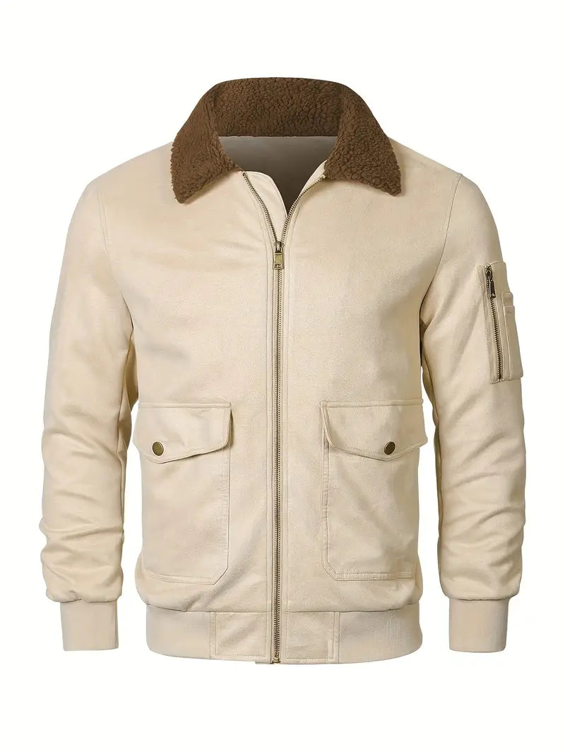 Levoire | Veste bomber longue à manches longues avec fermeture éclair Kaki