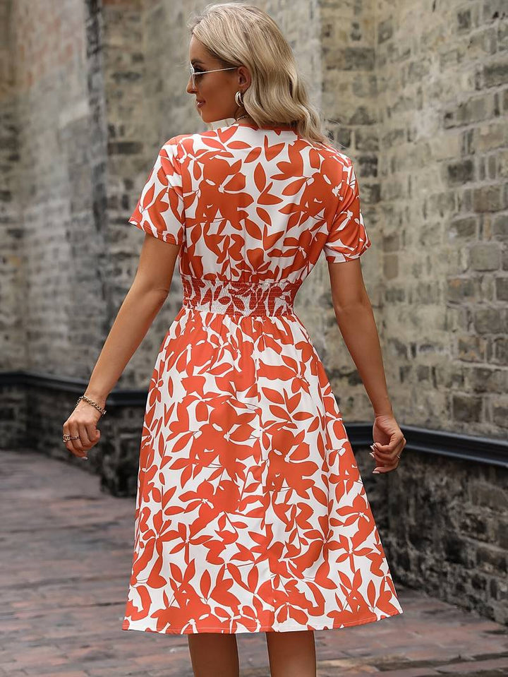 Levoire | Robe Portefeuille À Manches Courtes Avec Motif Floral