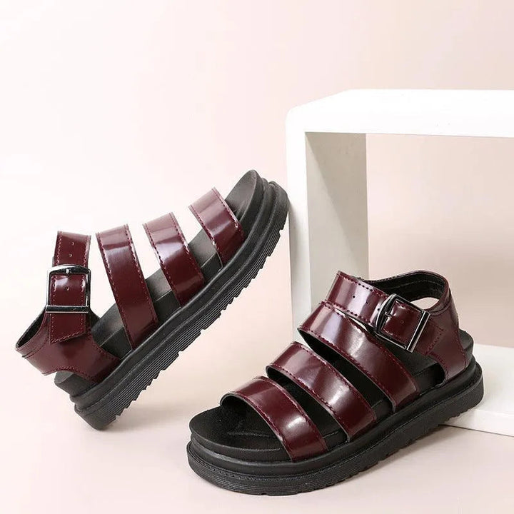 Levoire | Sandales avec boucle et talon à bout ouvert Rouge vin