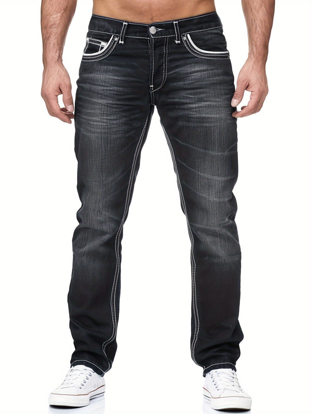 Levoire | Jeans Serrés Taille Moyenne Extensibles Noir