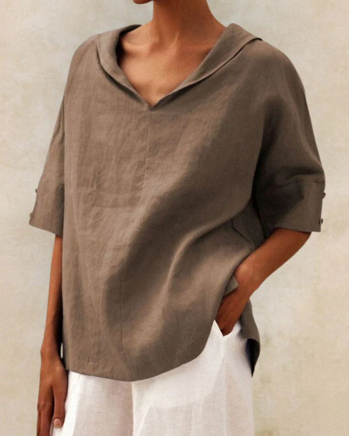 Levoire | Blouse en lin légère pour le printemps et l'été Braun