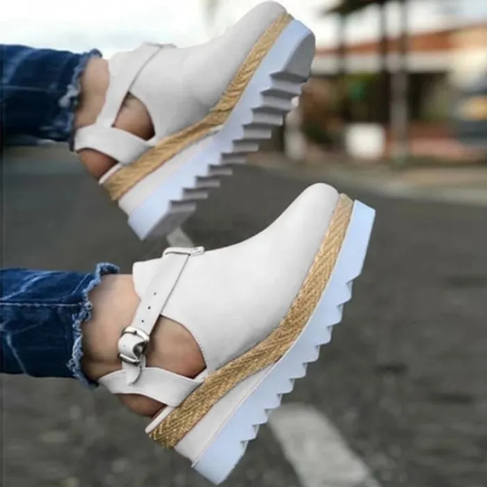 Levoire | Sandales À Talons Compensés Pour Femmes Confortables Et Légères Pour Un Usage Quotidien Blanc