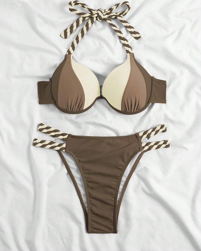 Levoire | Ensemble De Bikini Avec Cou Support Et Blocs De Couleur