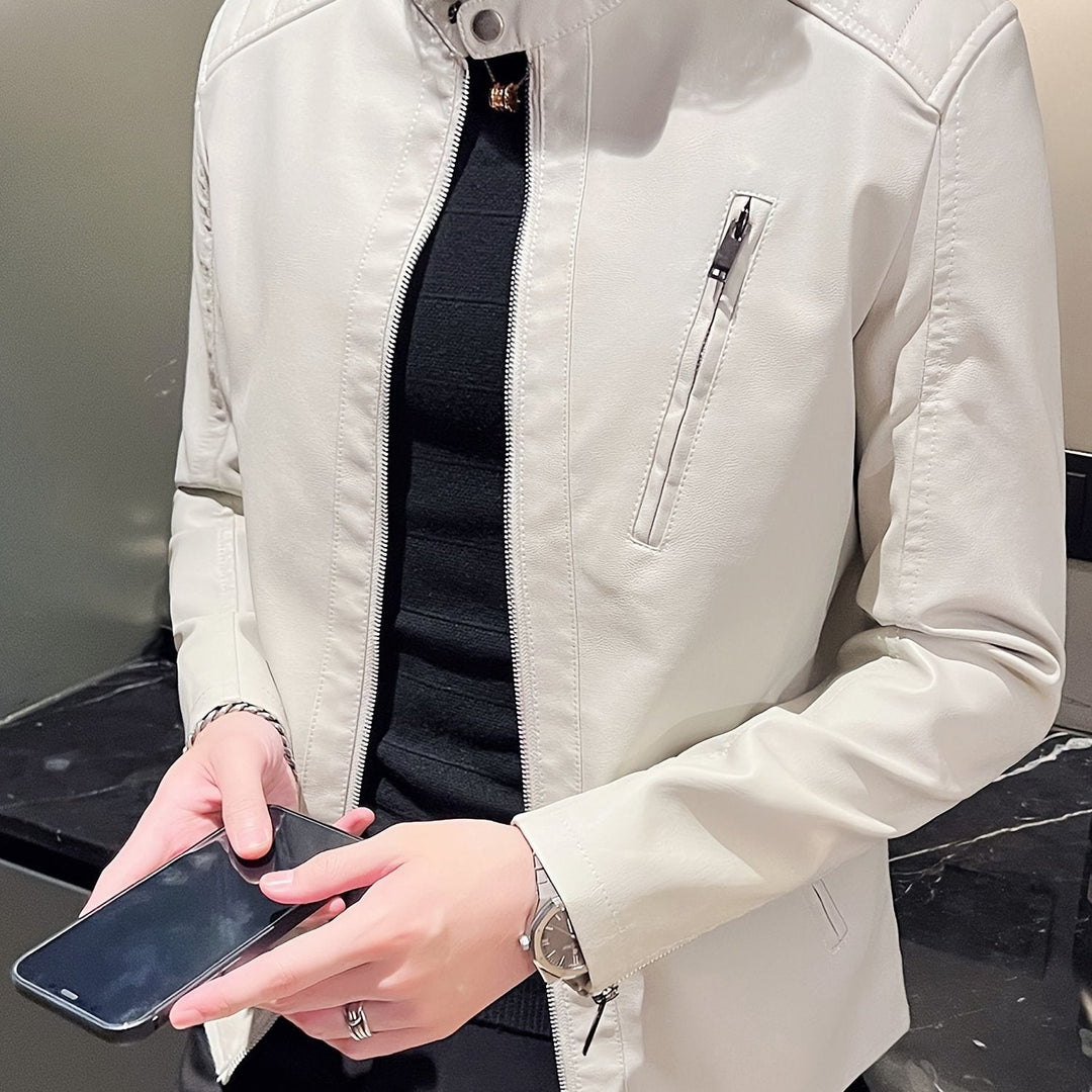 Levoire | Veste De Moto En Cuir Pu Pour Hommes Élégante Avec Poches