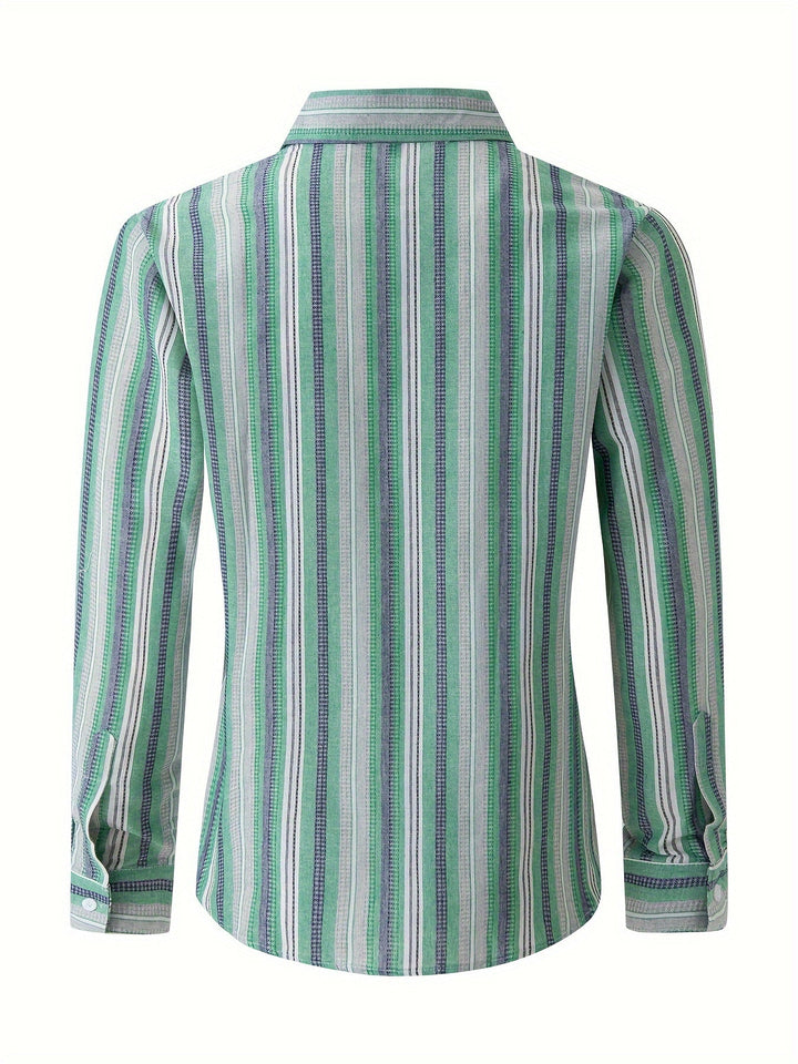 Levoire | Chemise En Coton Lin Rayée Pour Hommes Pour Un Look Décontracté