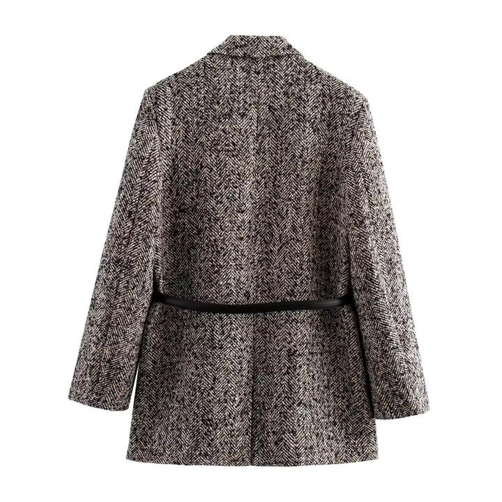 Levoire | Blazer En Tweed Avec Ceinture À Motif Chevrons