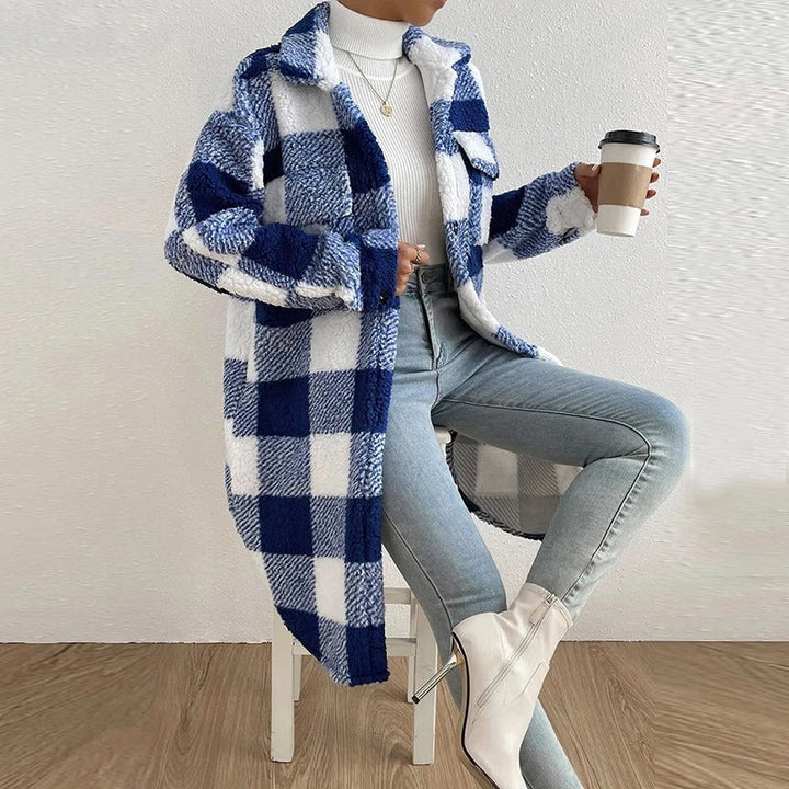 Levoire | Chemise À Carreaux En Teddyfleece Bleu