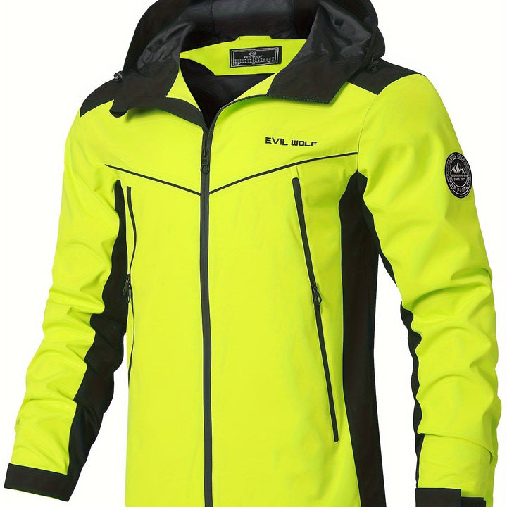 Levoire | Veste De Pluie Rayée Imperméable Pour Hommes Avec Capuche
