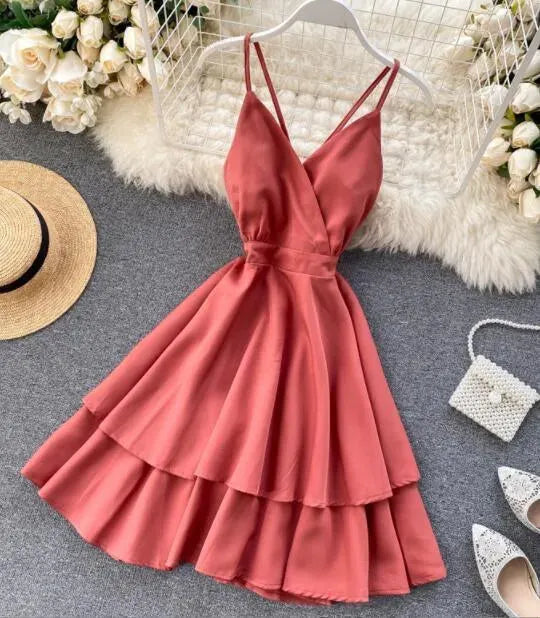 Levoire | Robe courte pour femmes avec un lien à l'arrière Orange