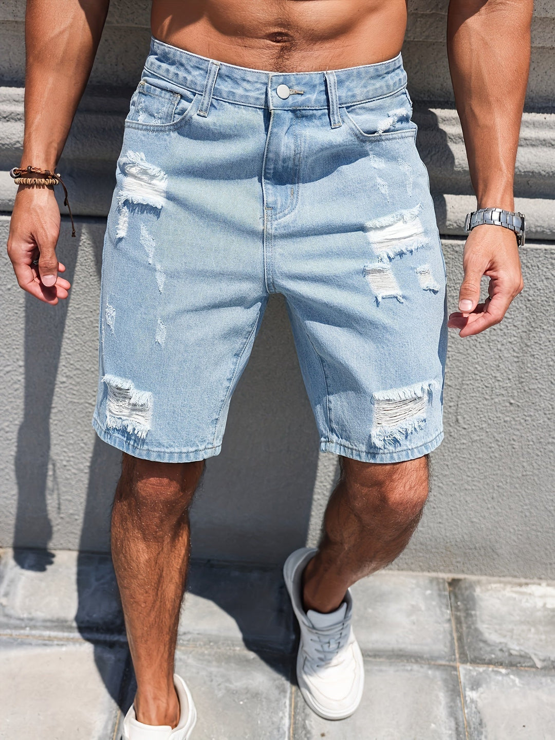 Levoire | Short En Jean Pour Homme Avec Des Trous