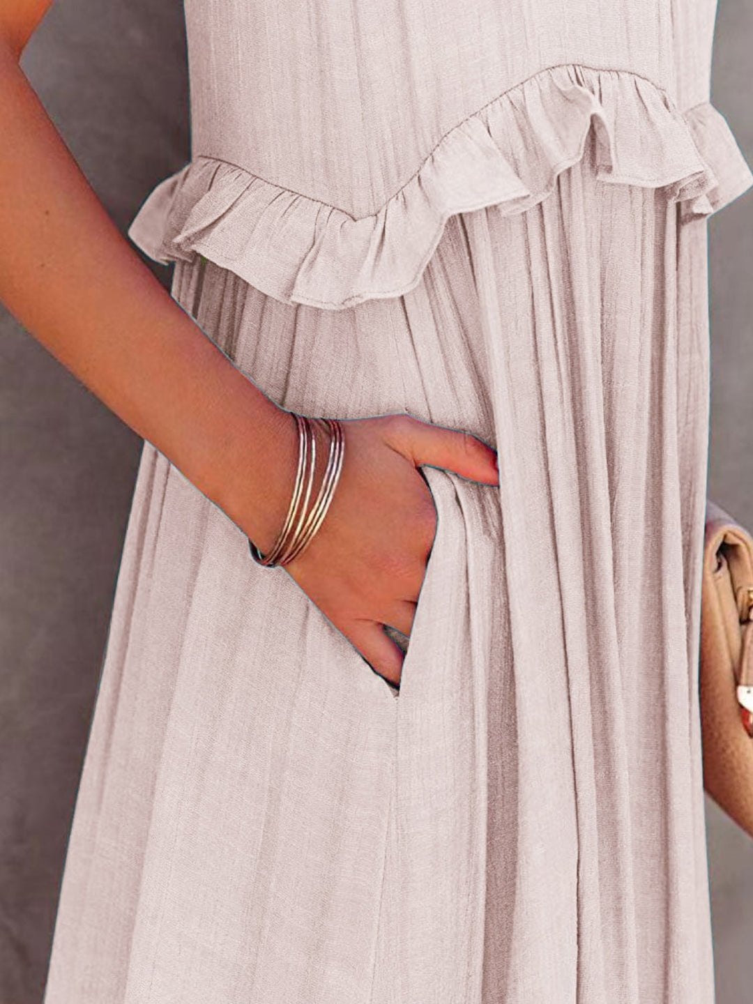 Levoire | Robe maxi sans bretelles avec volants