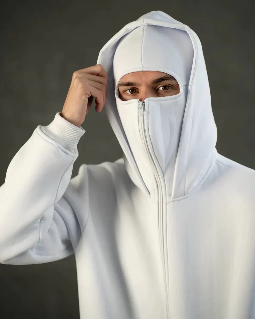 Levoire | Hoodie Avec Fermeture Éclair Blanc