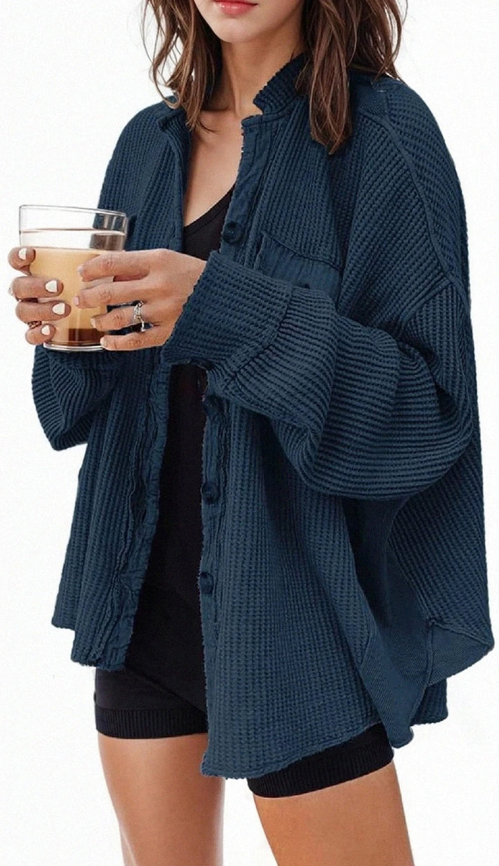 Levoire | Veste À Col Ajustable En Patchwork Chemise Irrégulière Pour Le Créateur De Tendances Moderne Bleu marine