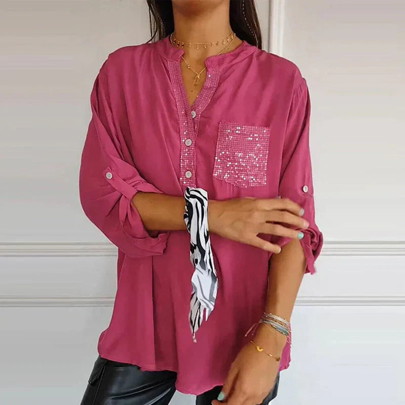 Levoire | Chemise Décontractée Avec Paillettes Pour Femmes Rosa