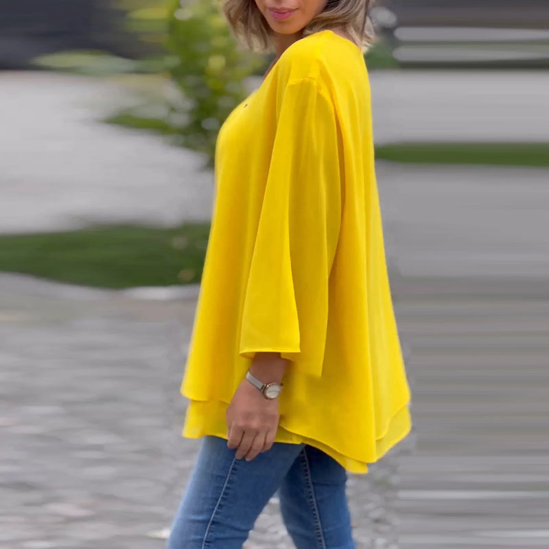 Levoire | Décolleté V Chemise Zippée Fluide