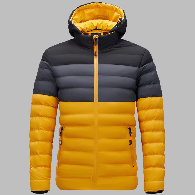 Levoire | Veste D'Hiver Légère Et Chaude Pour Hommes Avec Capuche Amovible Jaune
