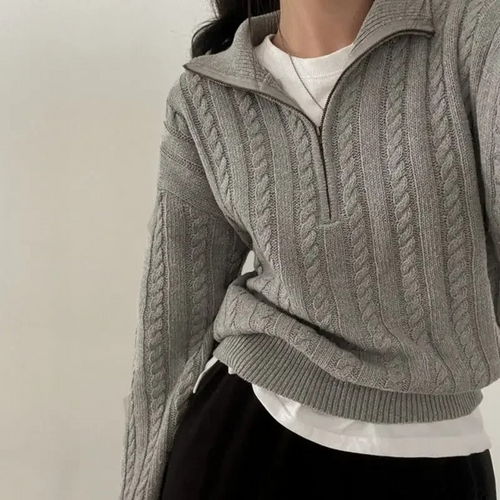 Levoire | Veste à zip pour femmes en tricot, Coupe confortable