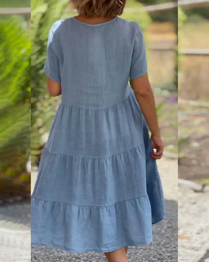 Levoire | Femme Robe Col V De Couleur Unie - Mini