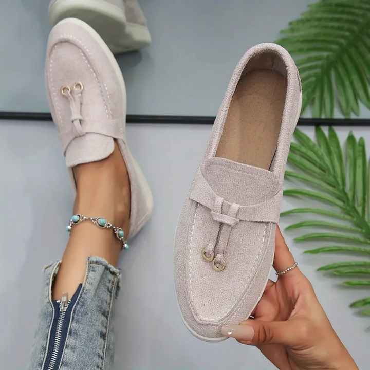 Levoire | Élégant Mocassin en matériau doux Gris clair