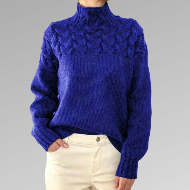 Levoire | Pull à Col Roulé Pour Femme - Élégant Bleu Foncé