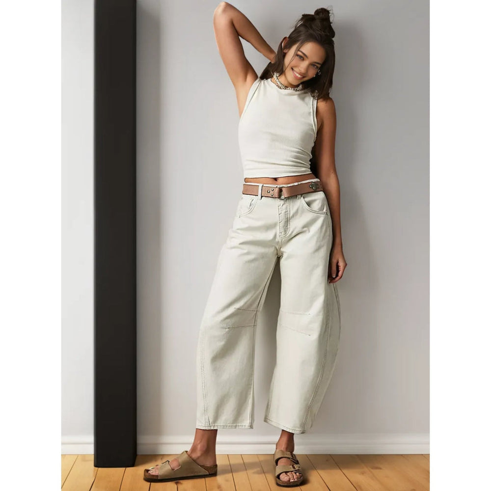 Levoire | Jeans Larges Tendance Élégants, Confortables Et Polyvalents Blanc