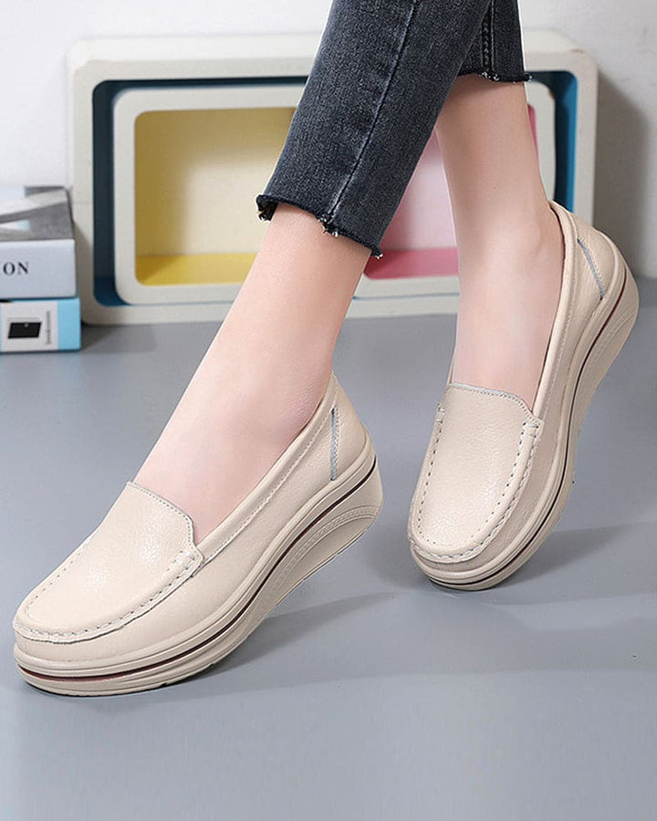 Levoire | Chaussures Au Style Britannique Sur Une Plateforme Beige