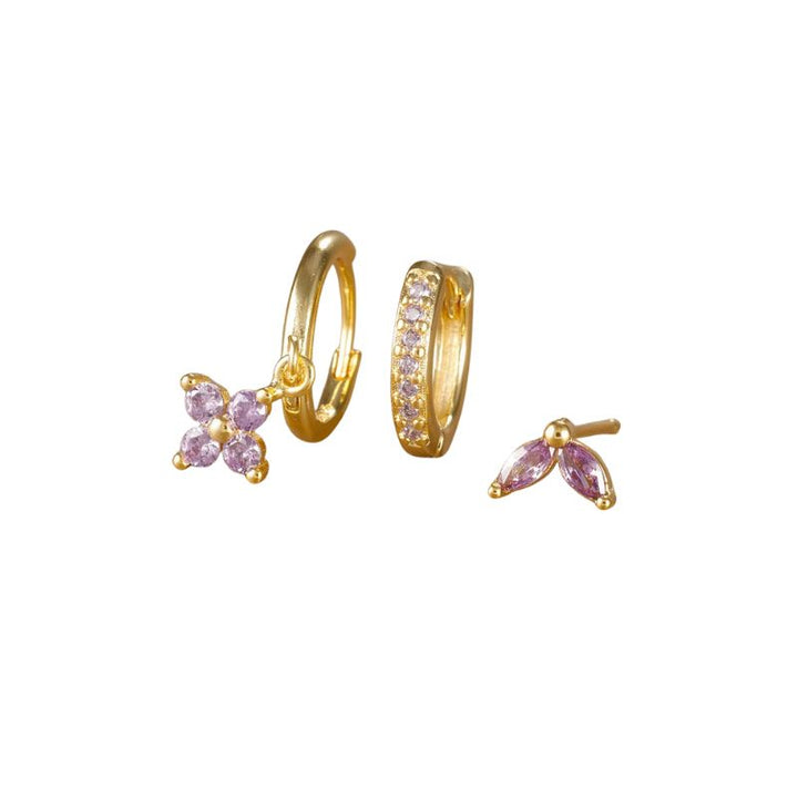 Levoire | Boucles D'Oreilles Kukka Rvs Or Lila