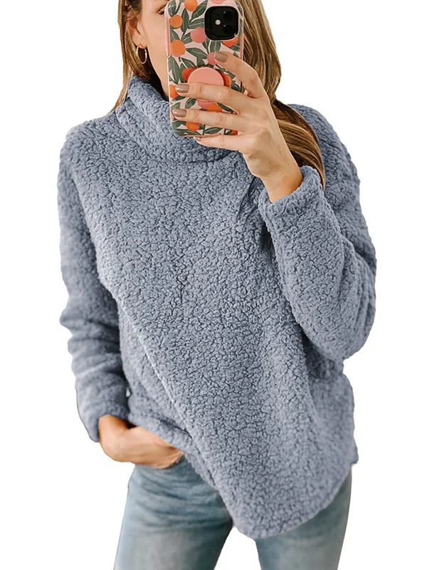 Levoire | Pull Décontracté Coupe Ample Avec Col Haut Et Manches Longues Gris clair