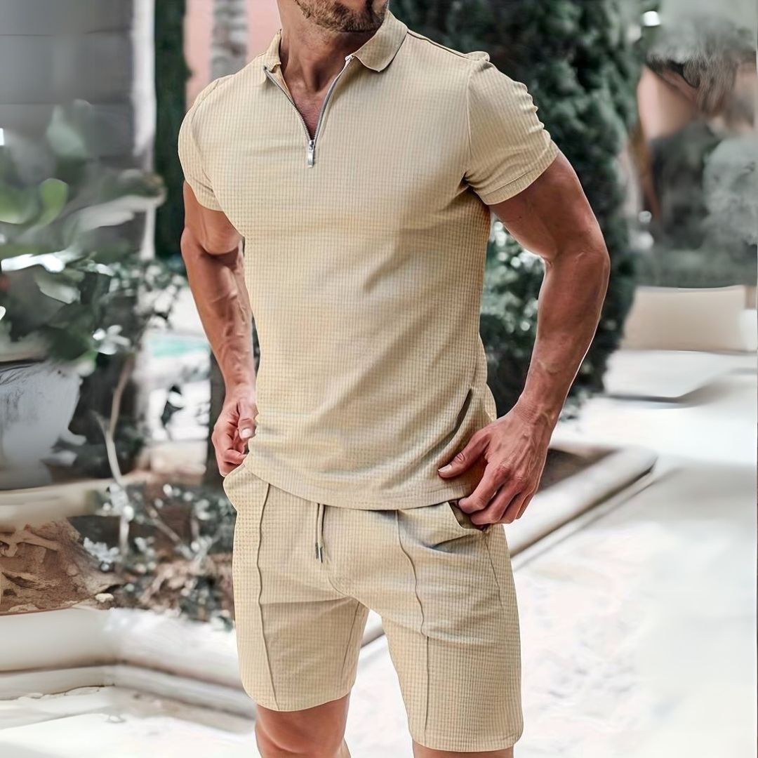 Levoire | Ensemble Été Débardeur Et Short Homme Beige