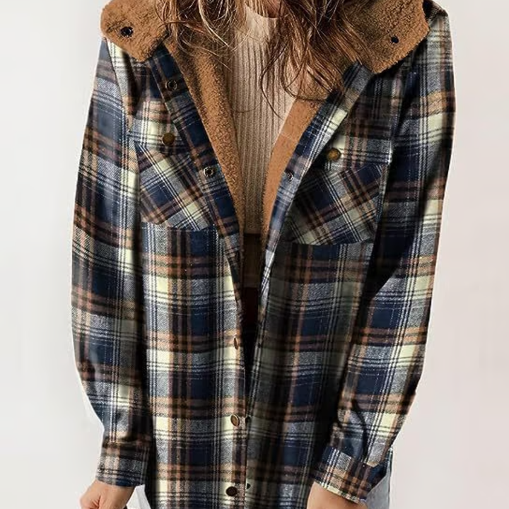 Levoire | Veste À Capuche À Motif Tartan Bleu foncé