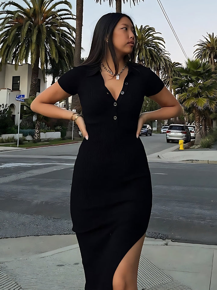 Levoire | Robe Midi Élégante Avec Fente