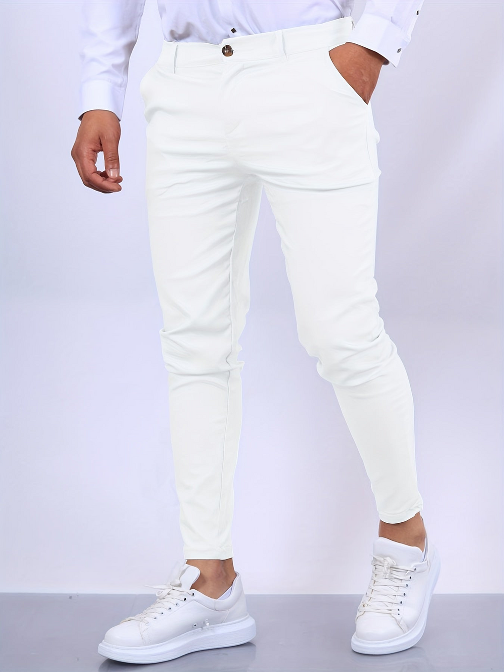 Levoire | Pantalon Chino Élégant pour Hommes, Style et Confort Blanc