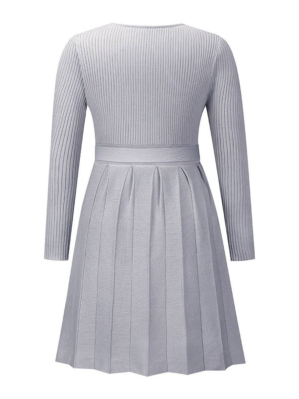Levoire | Robe Courte À Manches Longues, Décolleté En V Et Ceinture Pour Un Look Polyvalent