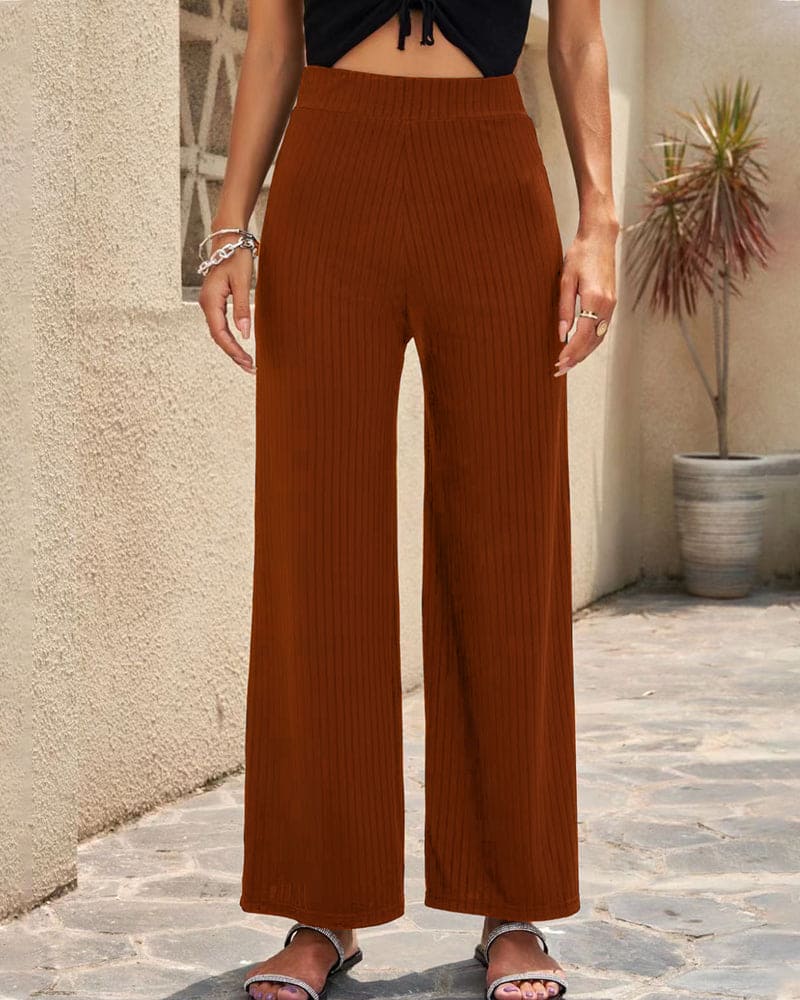 Levoire | Pantalon Élastique À Jambe Large Bonker brun