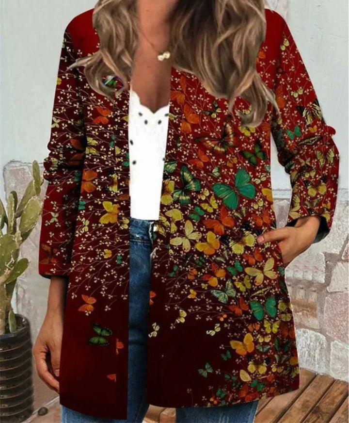 Levoire | Veste Boho Avec Motif Coloré Bordeaux