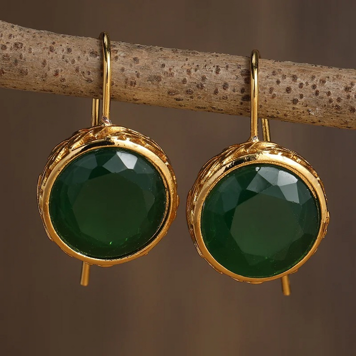Levoire | Boucles D'Oreilles En Pierres Précieuses Vertes Plaquées Or