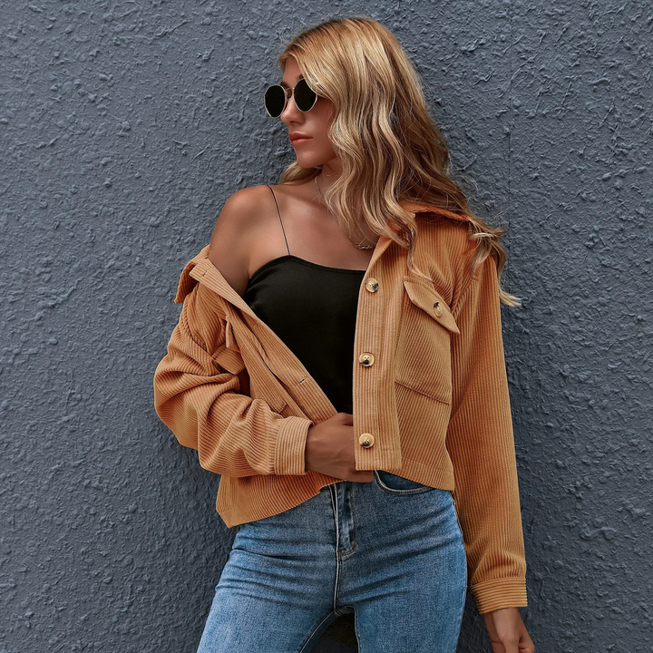Levoire | Veste En Velours Côtelé Tendance Khaki