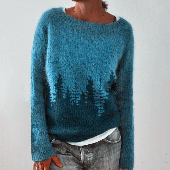 Levoire | Pull Rétro Confortable Pour Femmes Bleu
