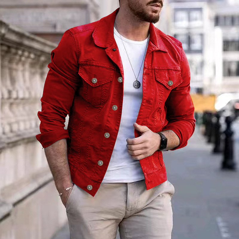 Levoire | Classique, Veste En Jean Teintée rouge