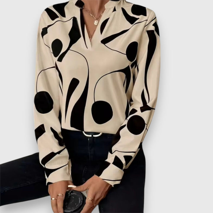Levoire | Blouse Classique Avec Patte Boutonnage Beige