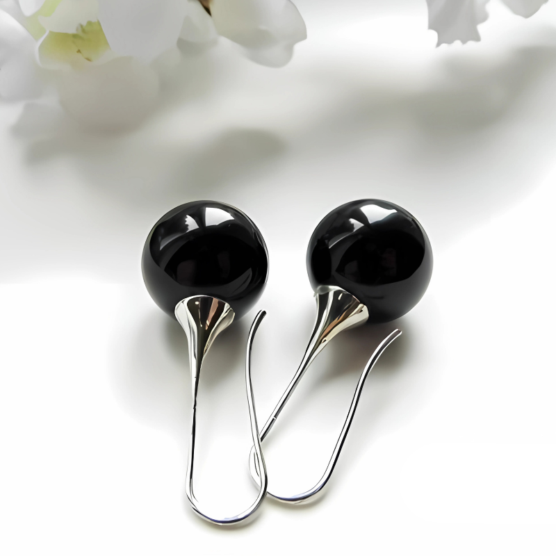 Levoire | Boucle D'Oreille Noire De Récolte De Raisin