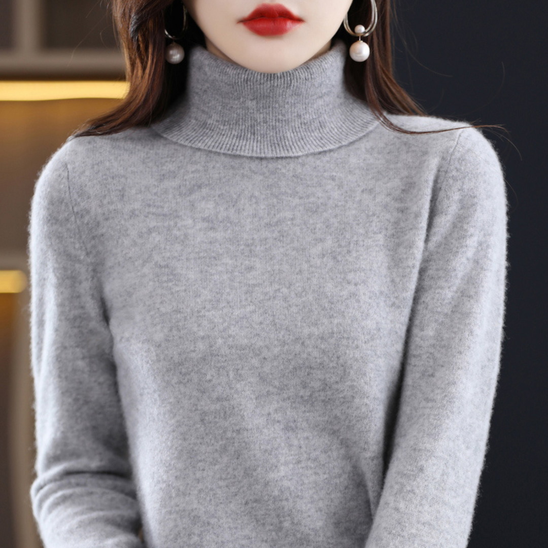Levoire | Pull Col Roulé Avec Sensation Cachemire Gris