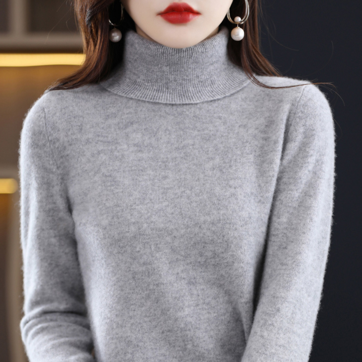 Levoire | Pull Col Roulé Avec Sensation Cachemire Gris