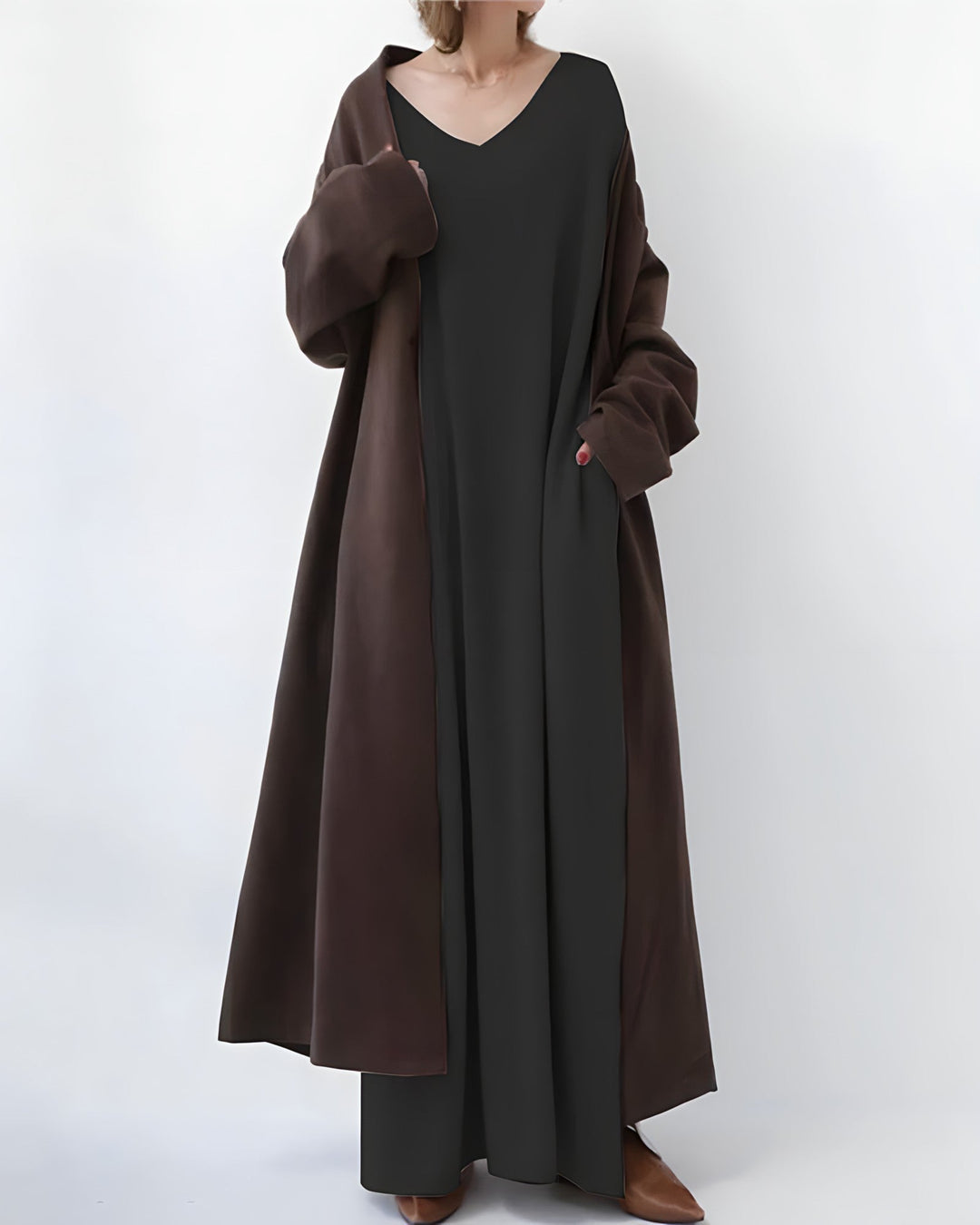 Levoire | Pull Long Confortable Avec Col V