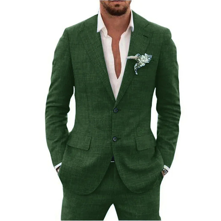 Levoire | Costume en lin pour hommes Vert