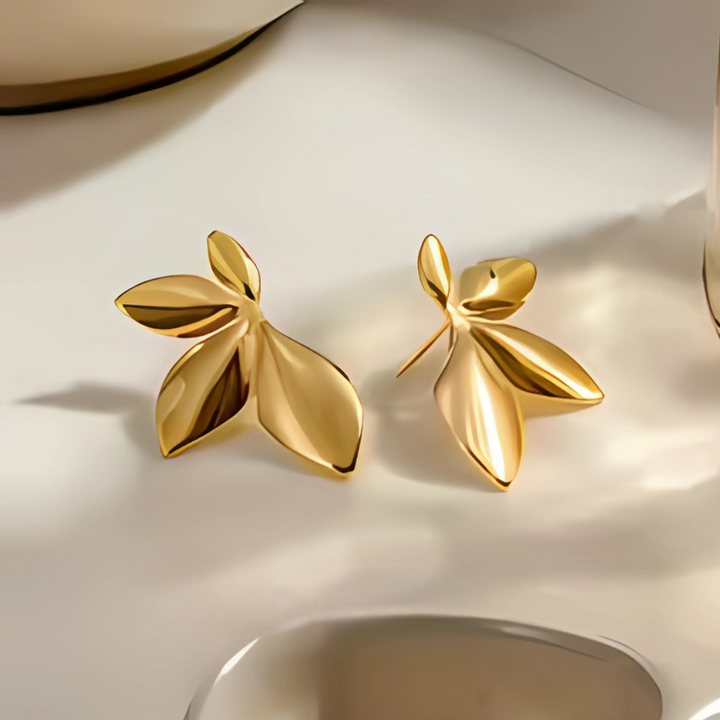 Levoire | Boucles D'Oreilles En Feuilles Dorées