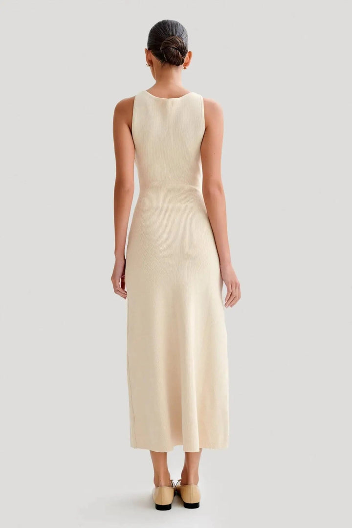 Levoire | Robe Midi En Tricot Sans Manches À Boutons