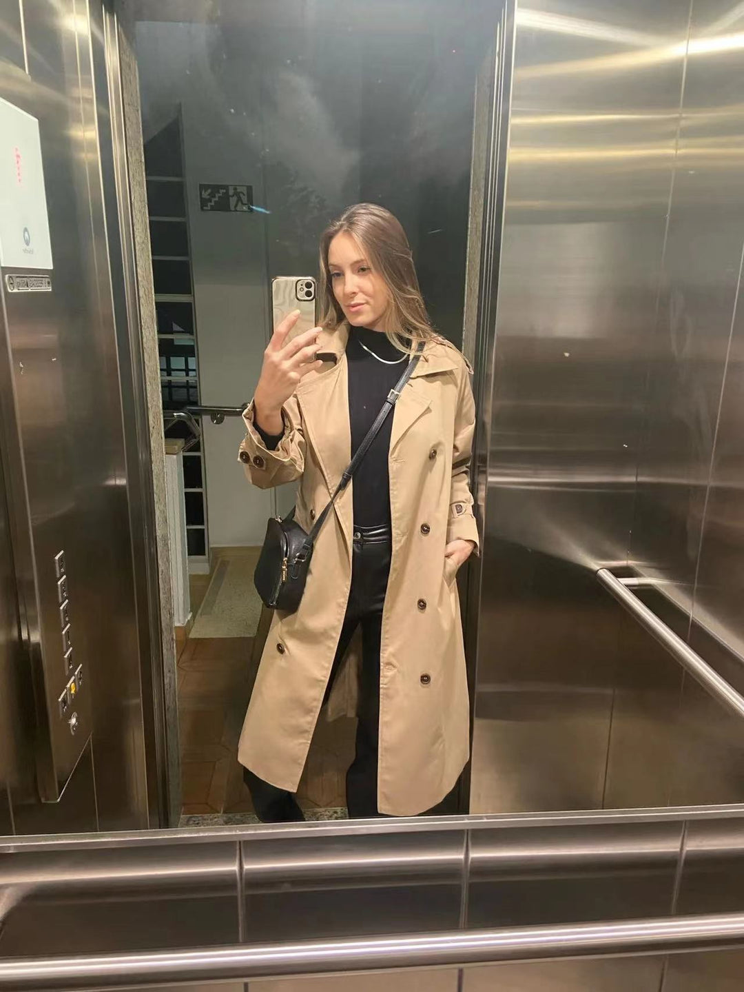 Levoire | Manteau Trench Long Pour Femmes Avec Une Coupe Grande Taille Et Double Boutonnage Kaki