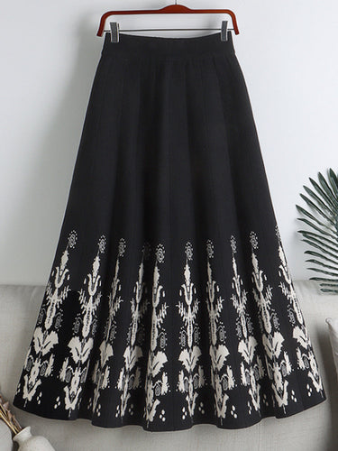 Levoire | Jupe Plissée Jacquard Taille Haute